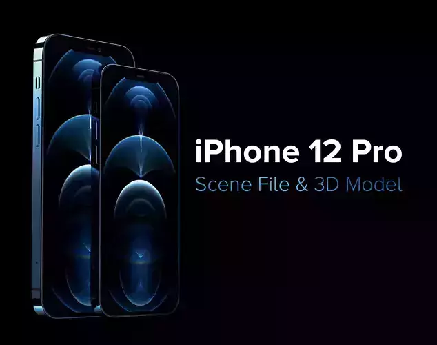 iPhone 12 Pro 3D Model Scene File Blender with Octane