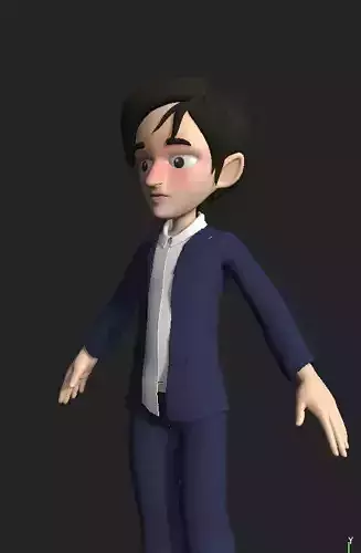 bola model cartoon character in suit