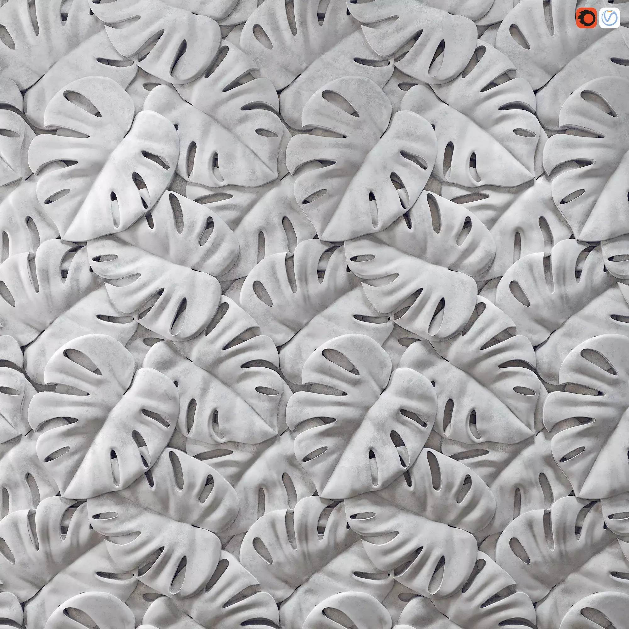 Monstera Panel 3D model_0