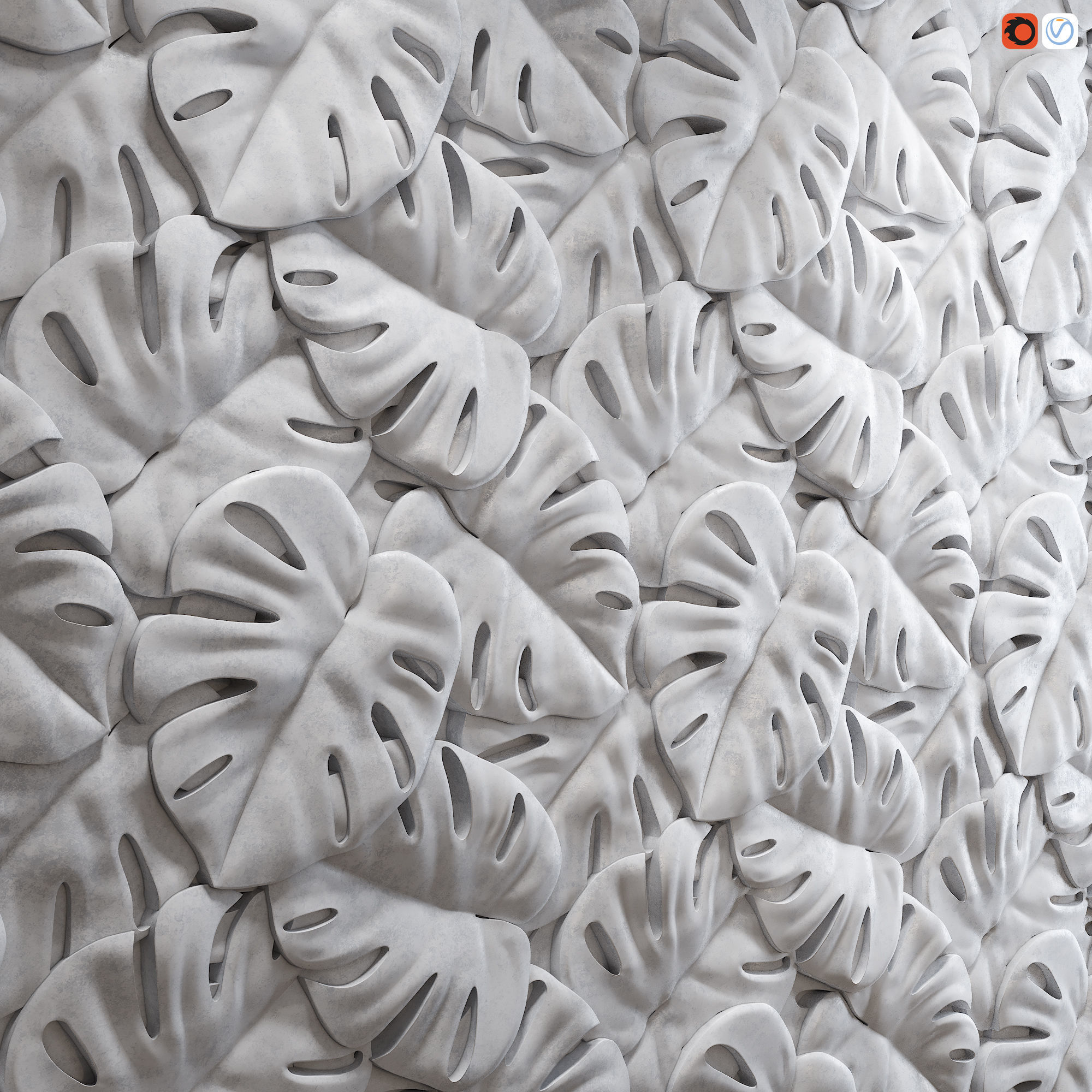 Monstera Panel 3D model_1