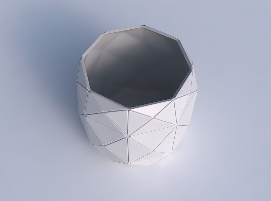 Bowl cylindrical with triangle plates 3D print model_1