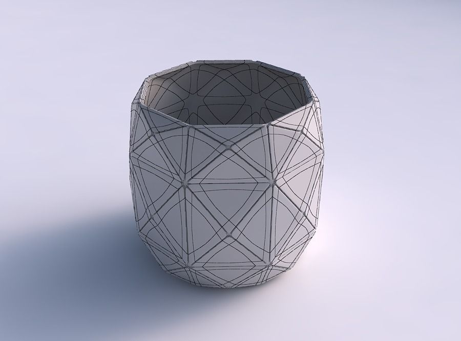 Bowl cylindrical with triangle plates 3D print model_5