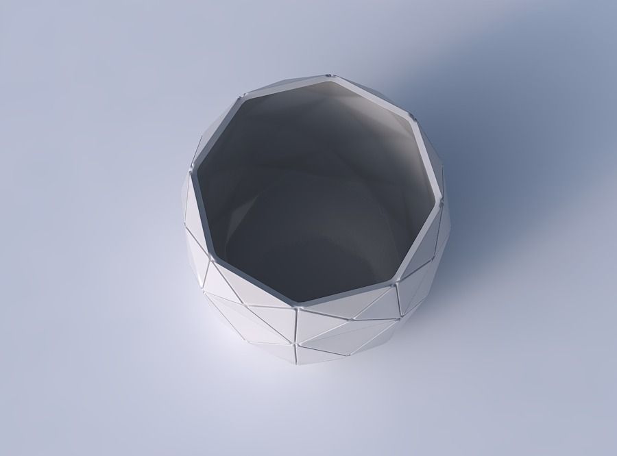 Bowl cylindrical with triangle plates 3D print model_2