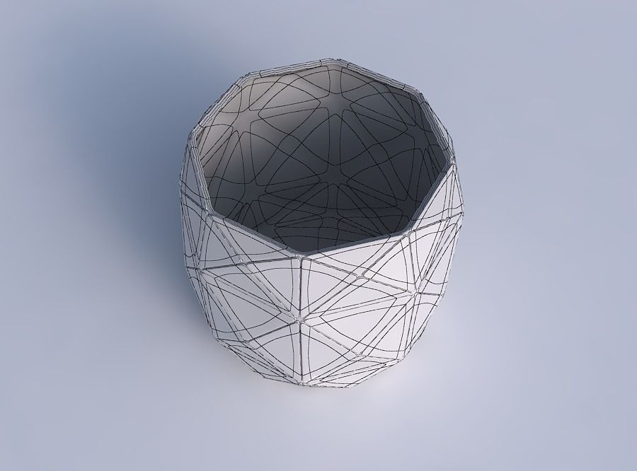 Bowl cylindrical with triangle plates 3D print model_6