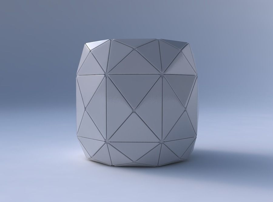 Bowl cylindrical with triangle plates 3D print model_4