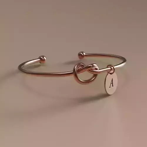 bracelets rose gold bangle bracelet with initial charm