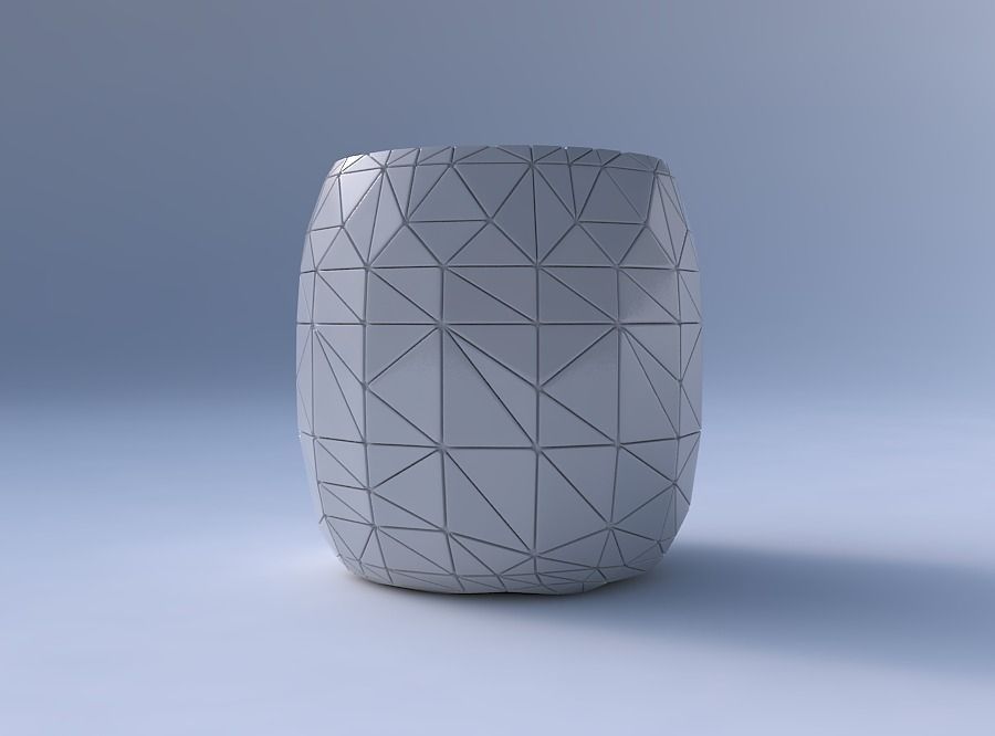 Bowl cylindrical with random triangle plates 3D print model_4