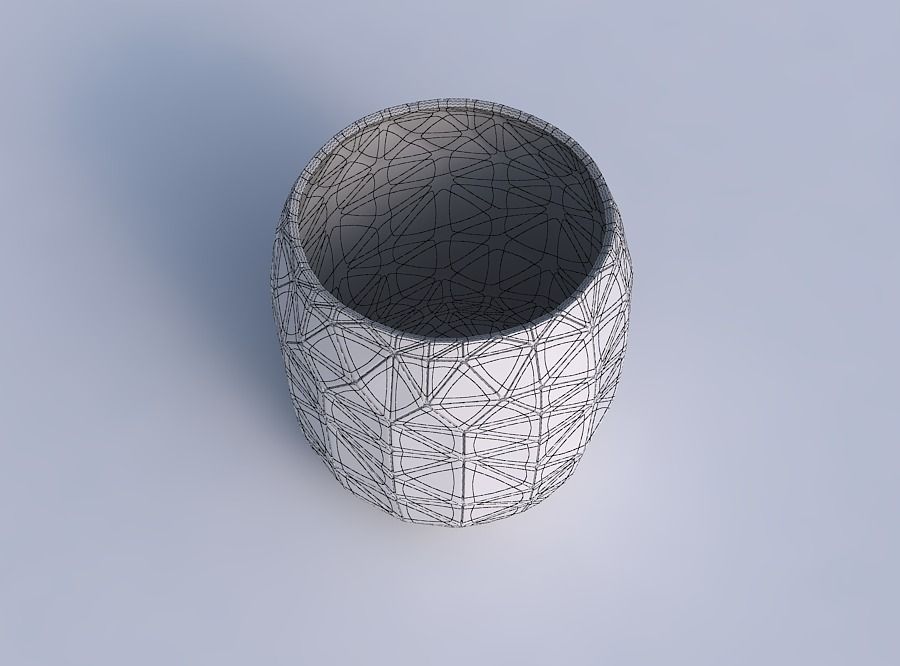 Bowl cylindrical with random triangle plates 3D print model_6