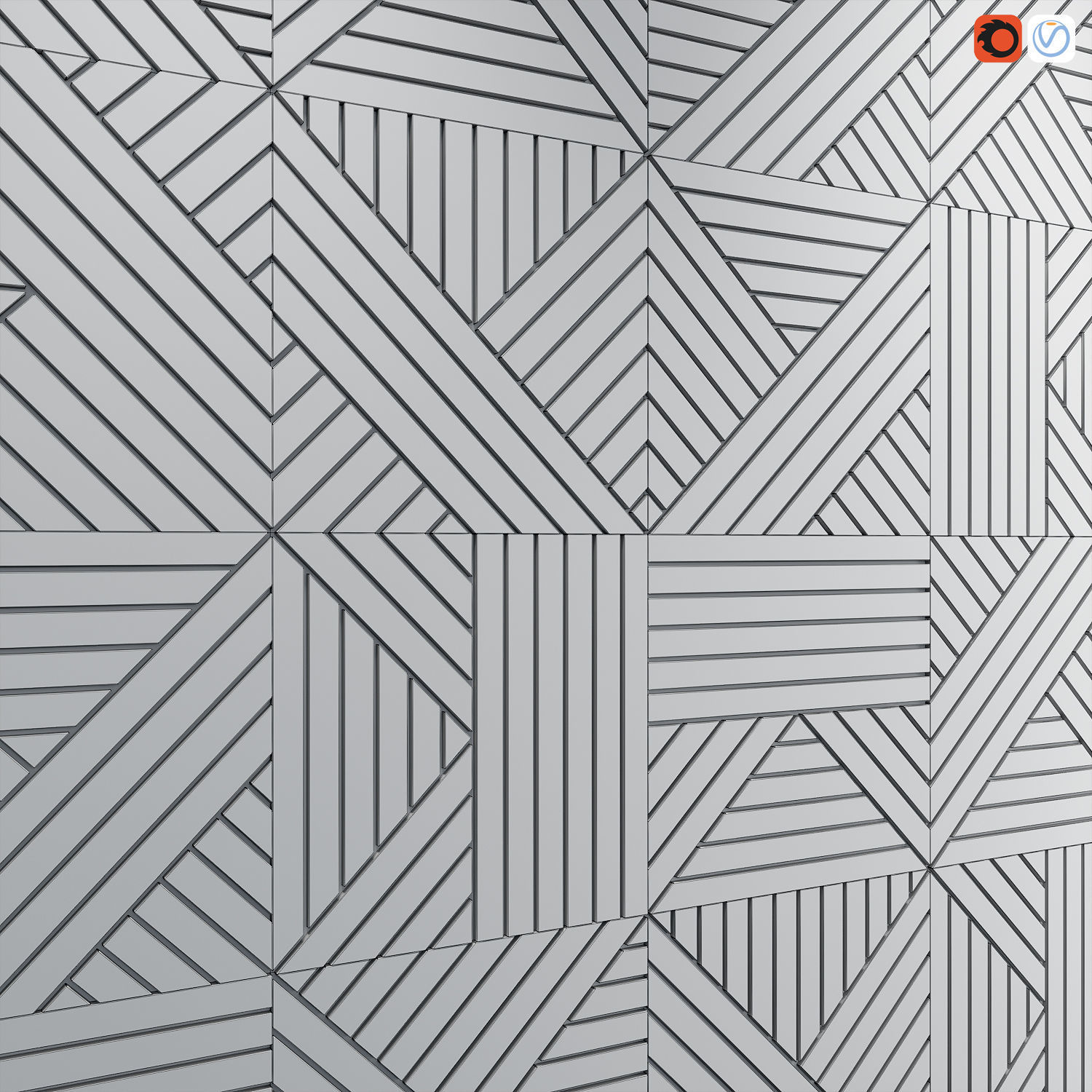 Summer Lobby Panel 3D model_2