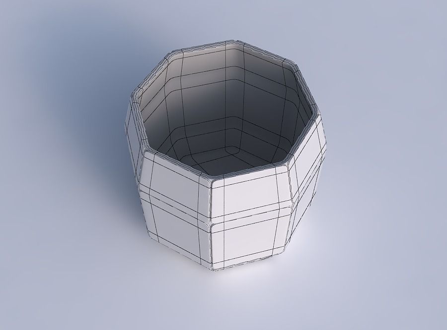 Bowl cylindrical with huge plates 3D print model_6