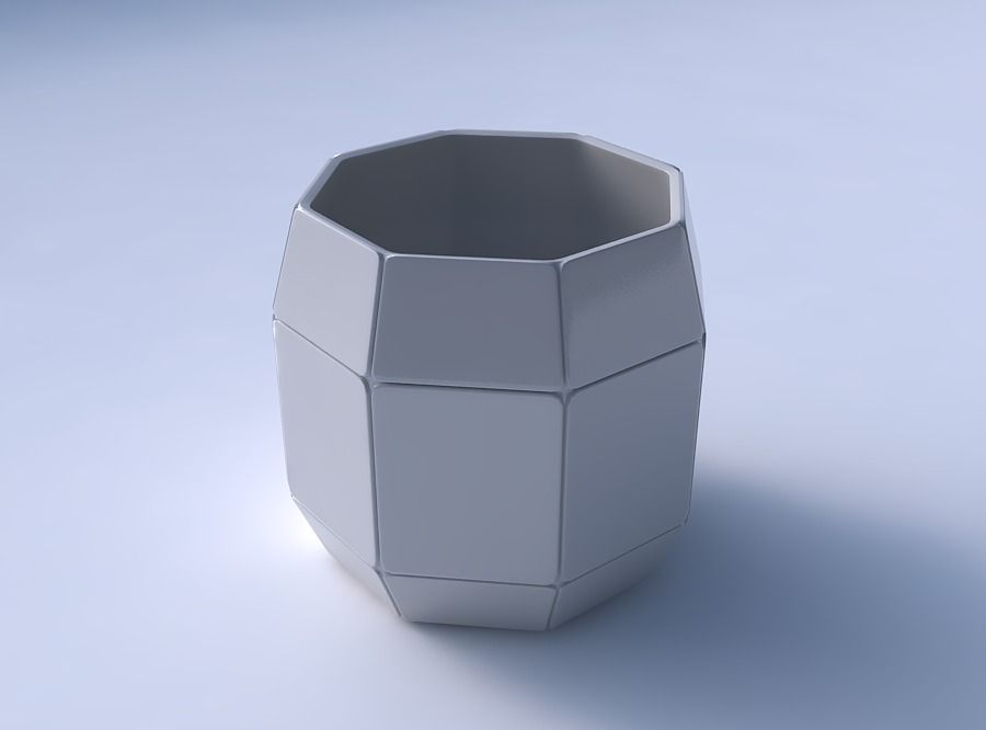 Bowl cylindrical with huge plates 3D print model_3