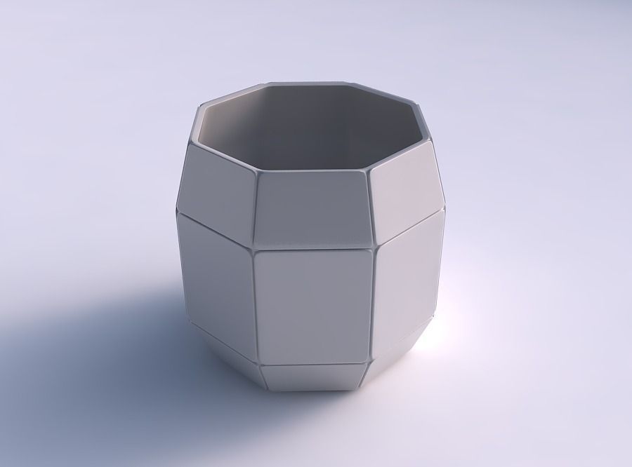 Bowl cylindrical with huge plates 3D print model_0