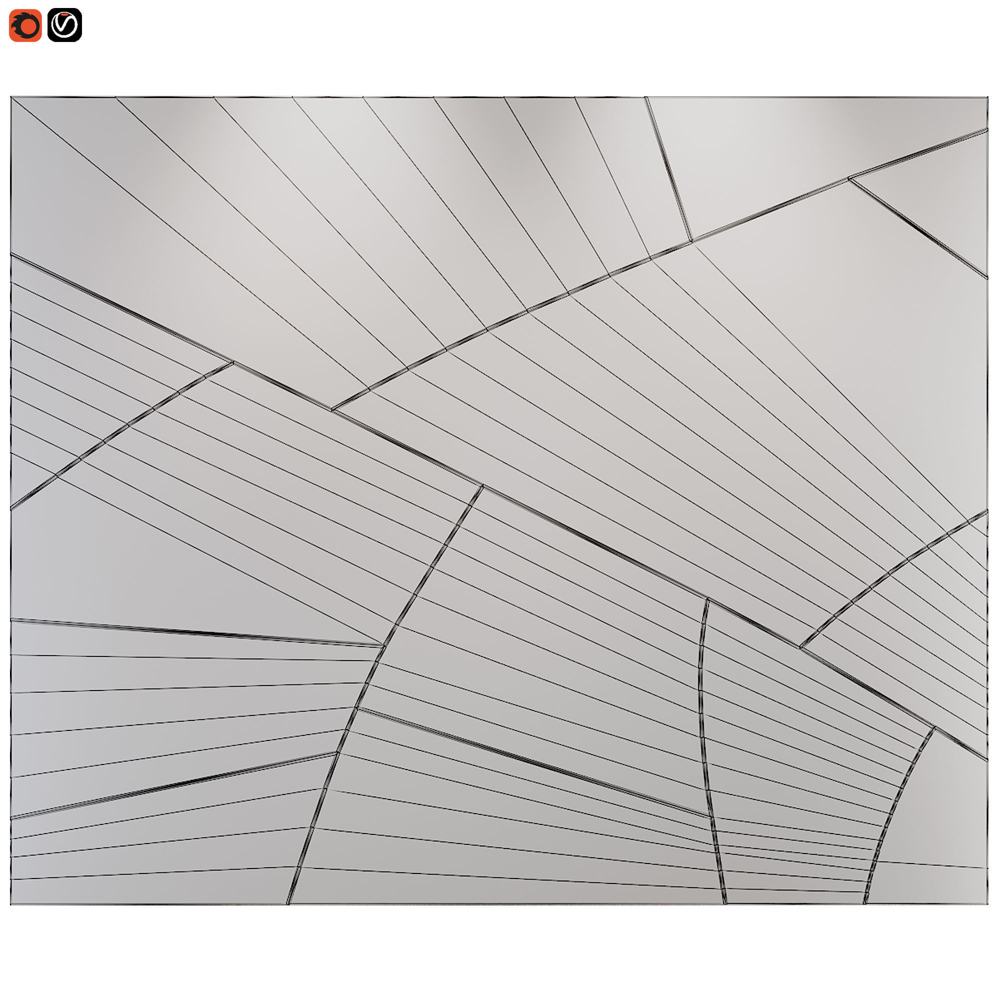 Wall Decor Panel Cretto 3D model_2