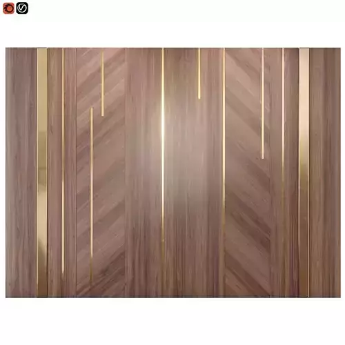 Delirium wooden wall with gold stripes