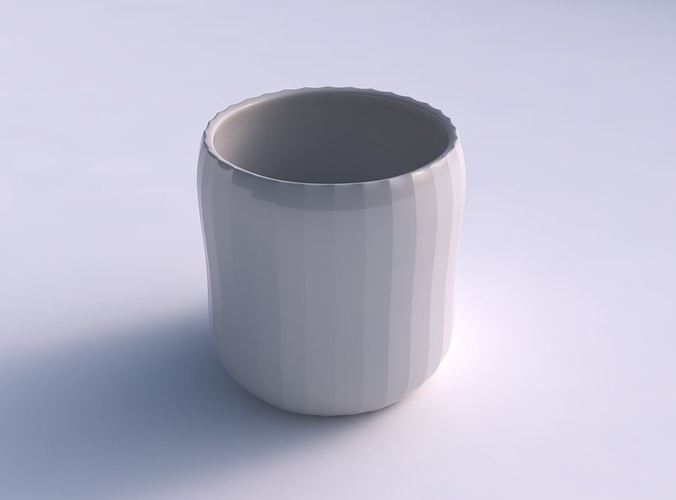 Bowl cylindrical with fine bands uniform vertical