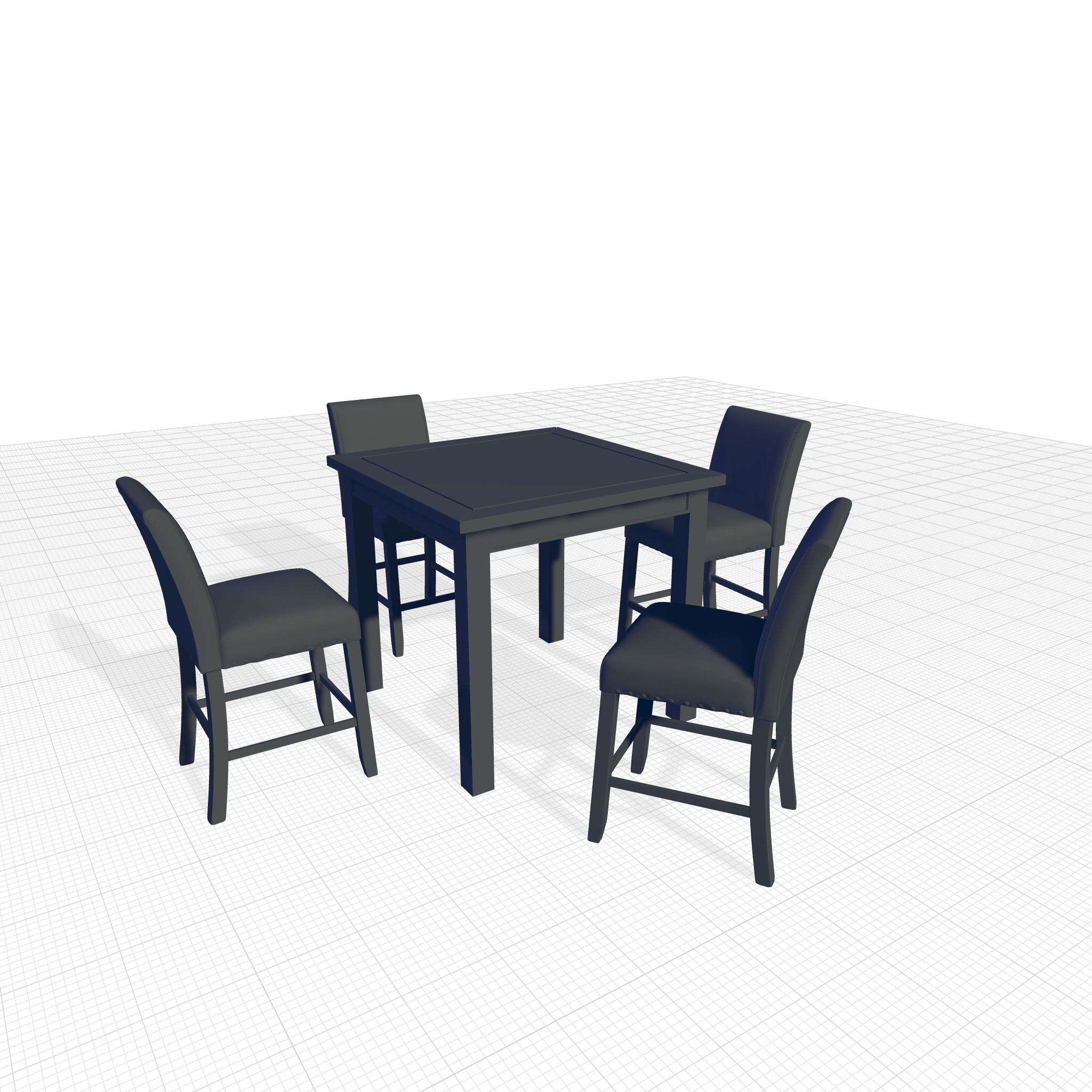 Stuckey Counter Diner Table Chair  Set 3D model_3