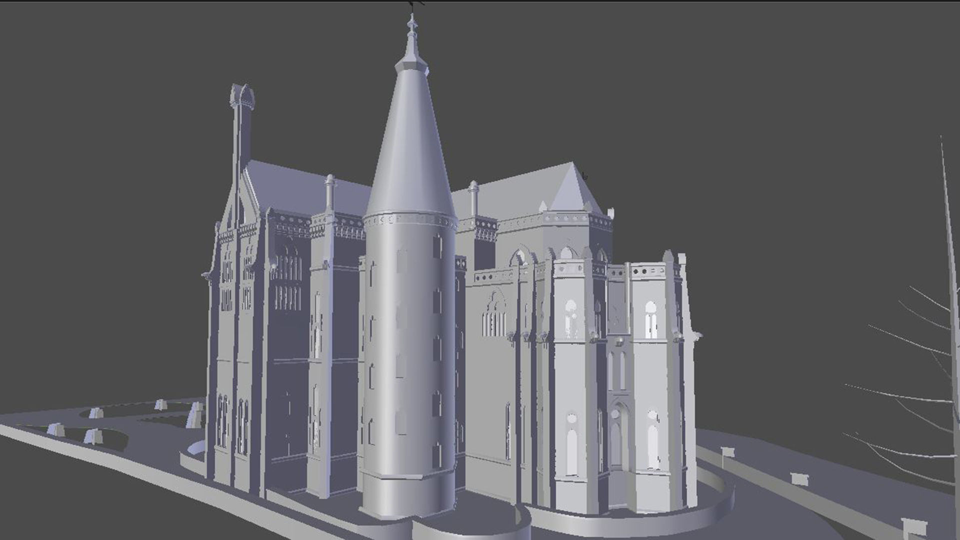 Astorga Palace Low-poly 3D model_5