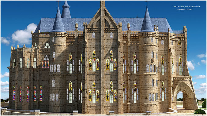 Astorga Palace Low-poly 3D model