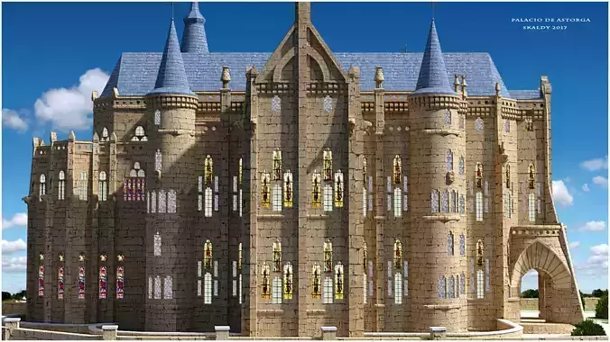 Astorga Palace Low-poly 3D model