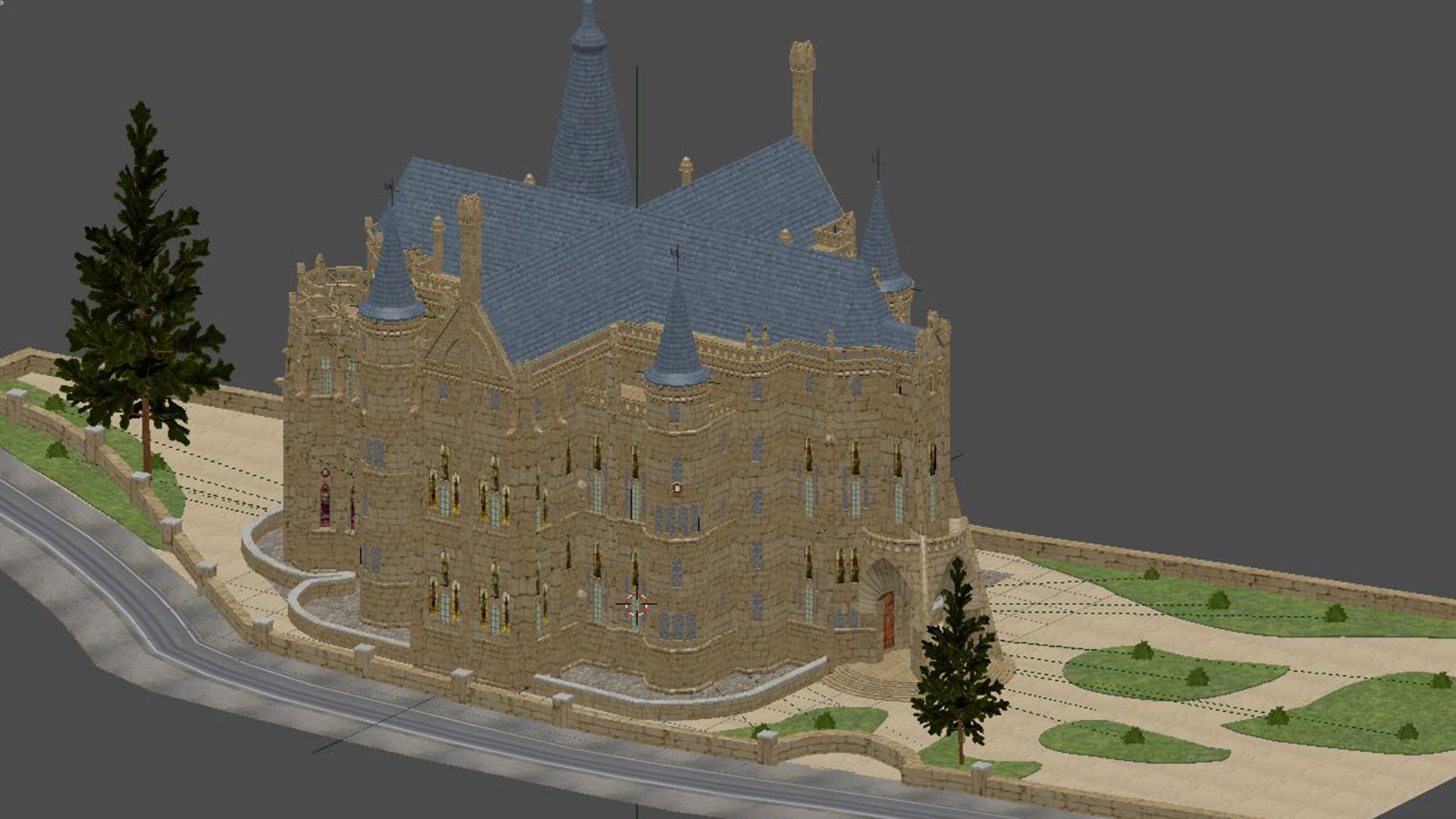 Astorga Palace Low-poly 3D model_3