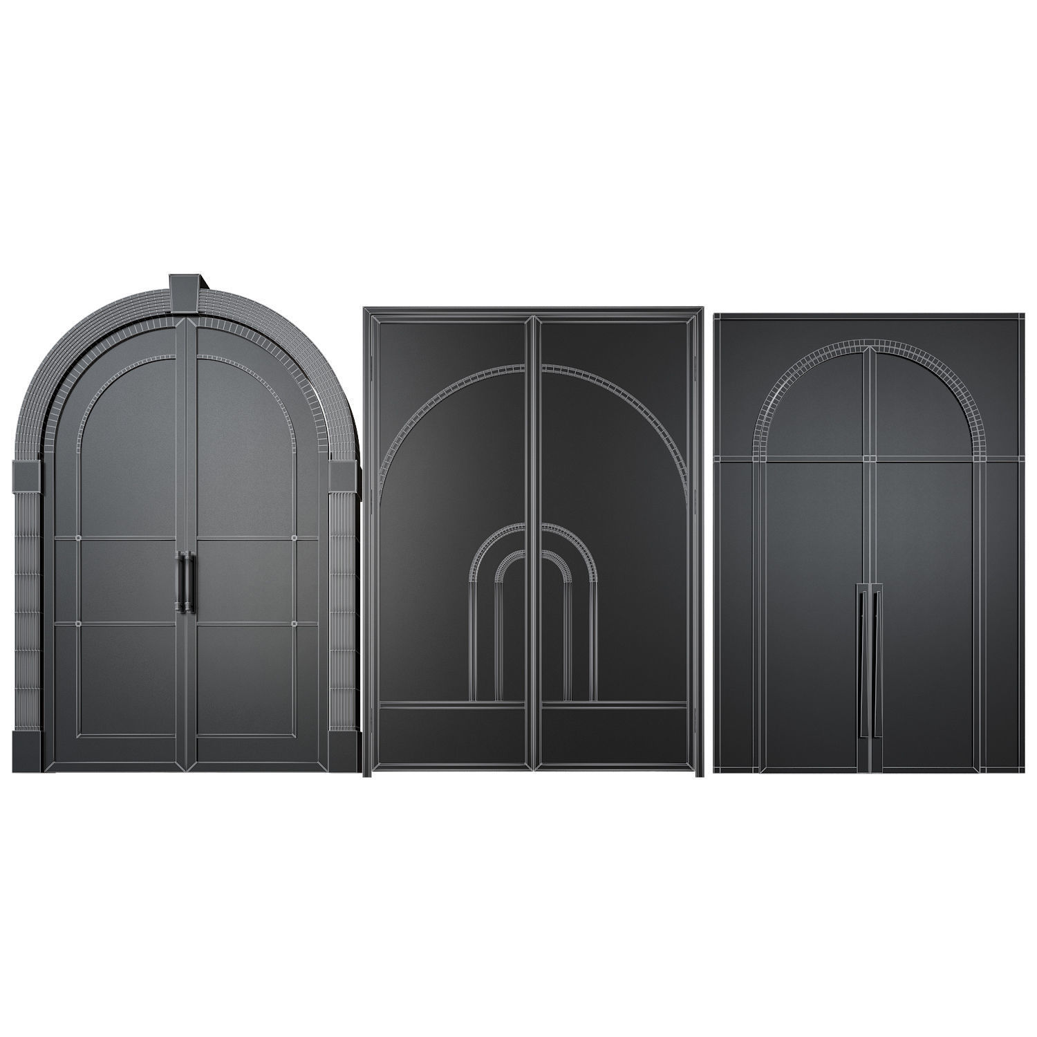 Classic doors 3D model_5