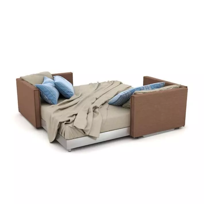 Brown Combined Bed And Sofa 3D model_0