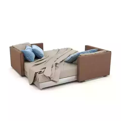 Brown Combined Bed And Sofa 3D model Brown Combined Bed And Sofa 3D model