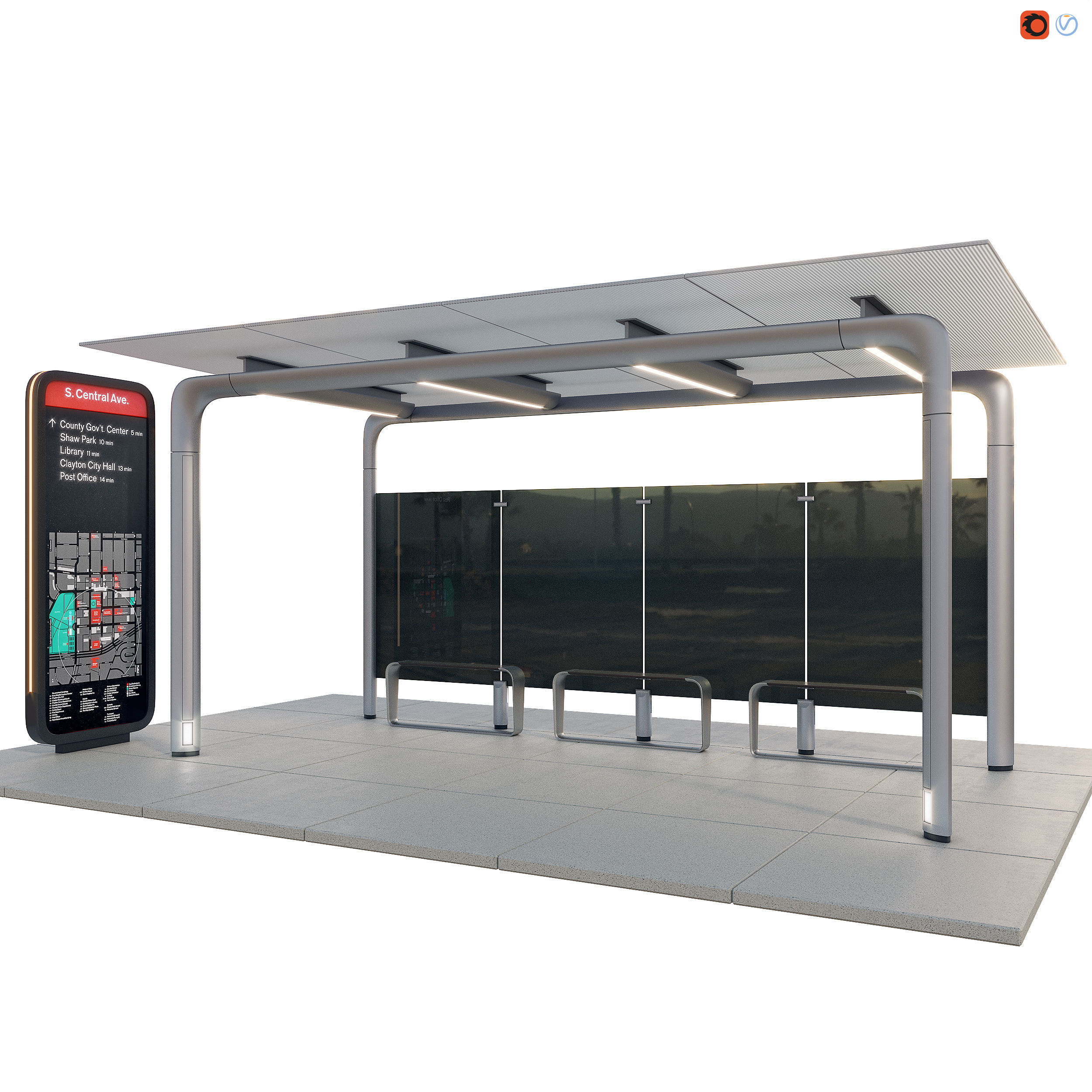 Bus Station 3D model_1