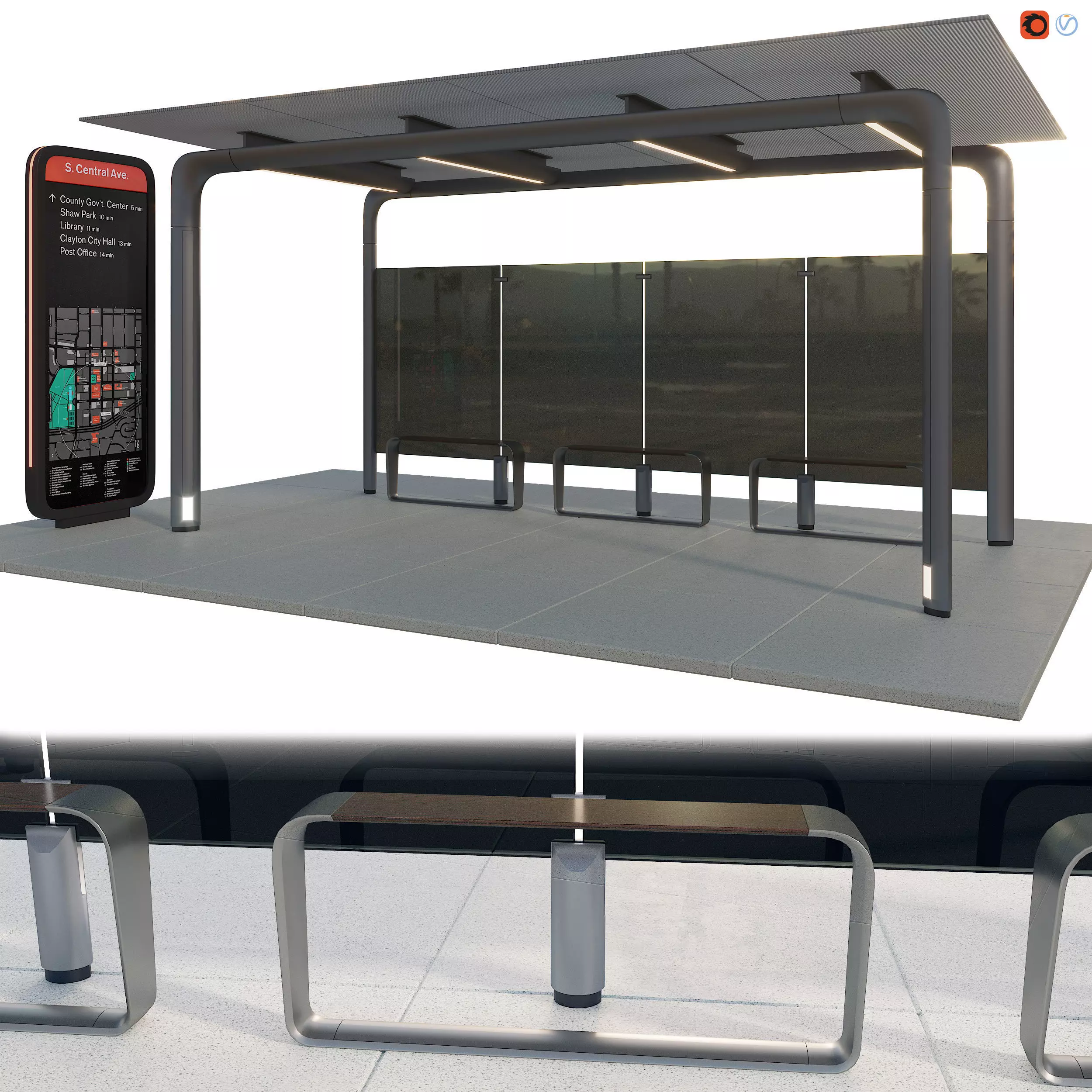 Bus Station 3D model_0