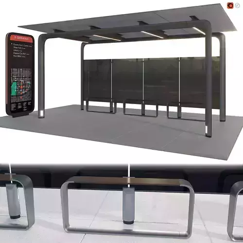 Bus Station 3D model