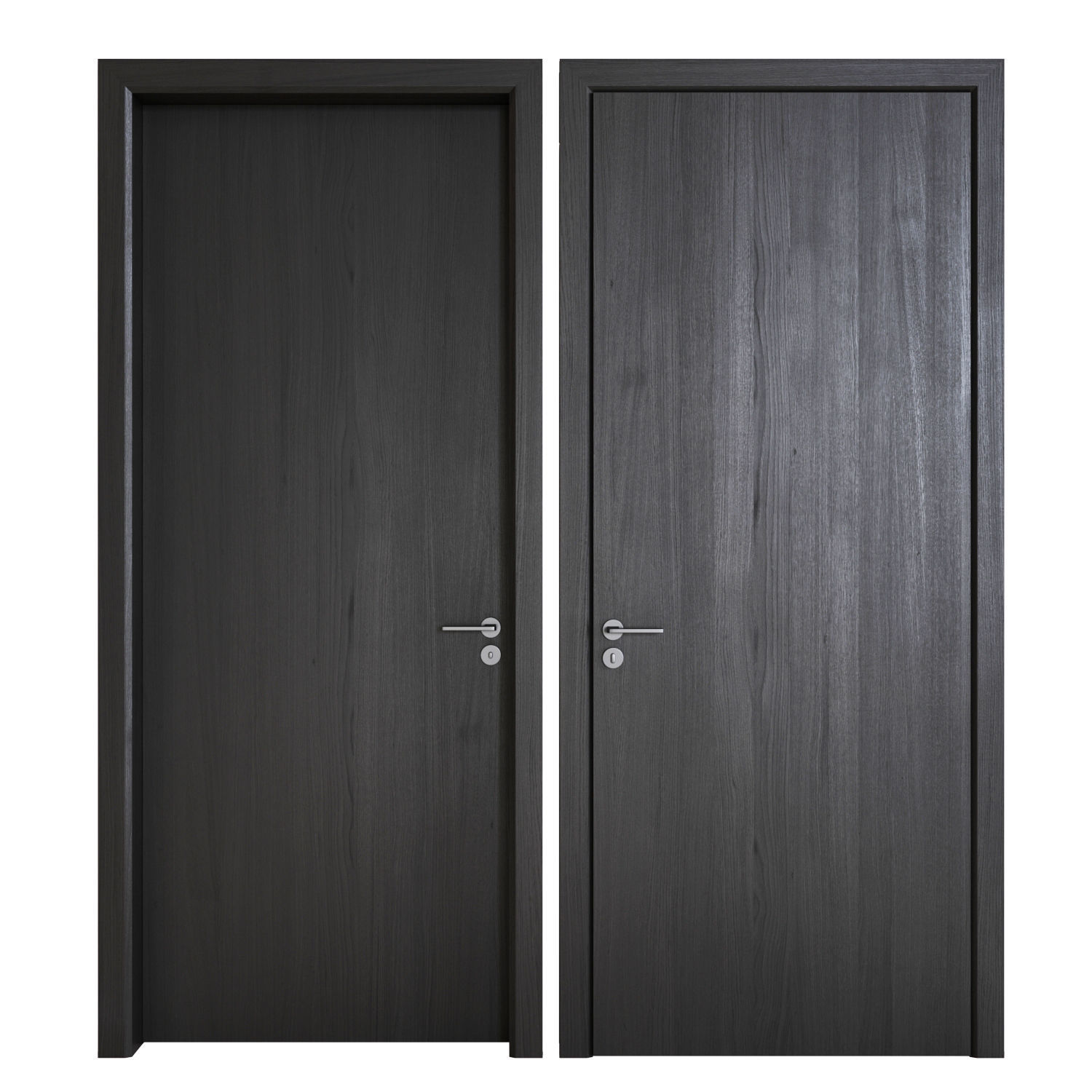 Black wood modern door Door 03 3D model_9