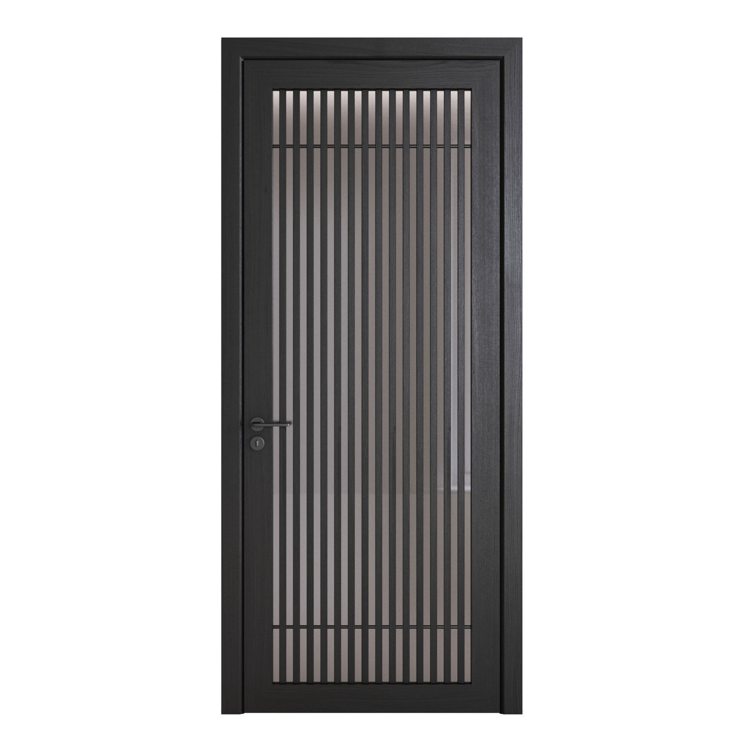 Black wood modern door Door 03 3D model_4