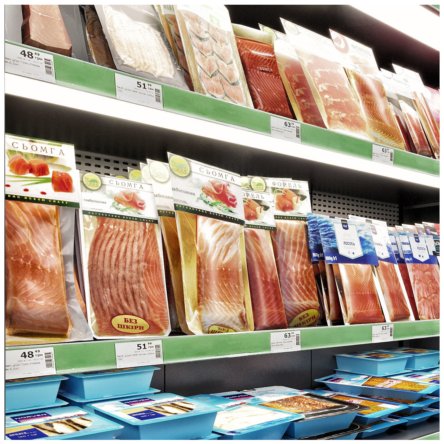 Market refrigerators 3D model_1