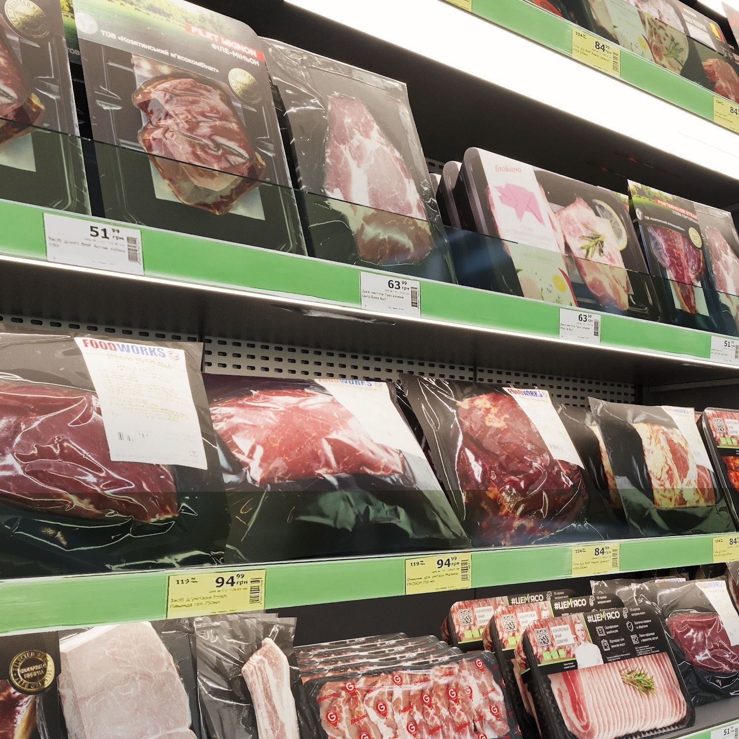 Market refrigerators 3D model_2