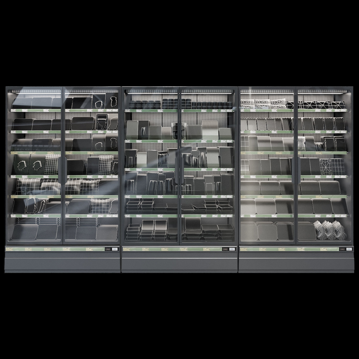 Market refrigerators 3D model_6