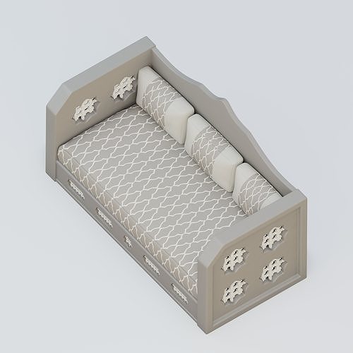 Classic Moroccan sofa 3D model 2