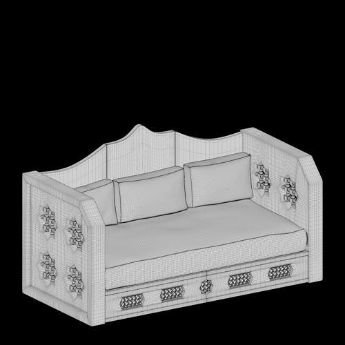 Classic Moroccan sofa 3D model 6
