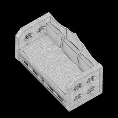 Classic Moroccan sofa 3D model 7