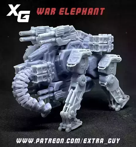 War Elephant Printable around 100mm