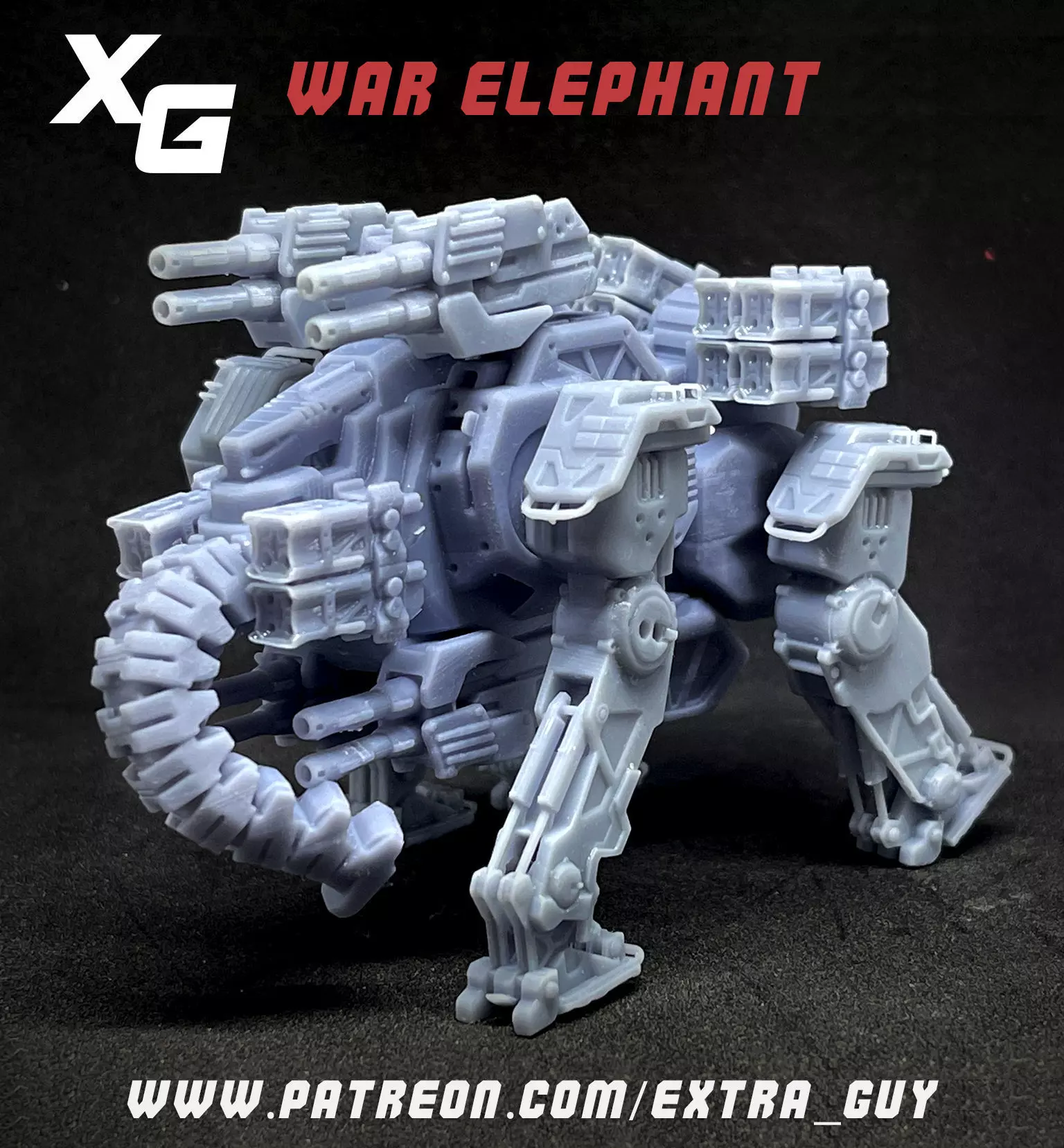 War Elephant Printable around 100mm 3D print model_0