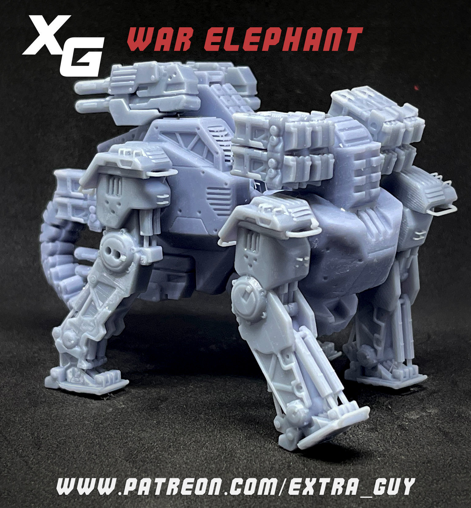 War Elephant Printable around 100mm 3D print model_1