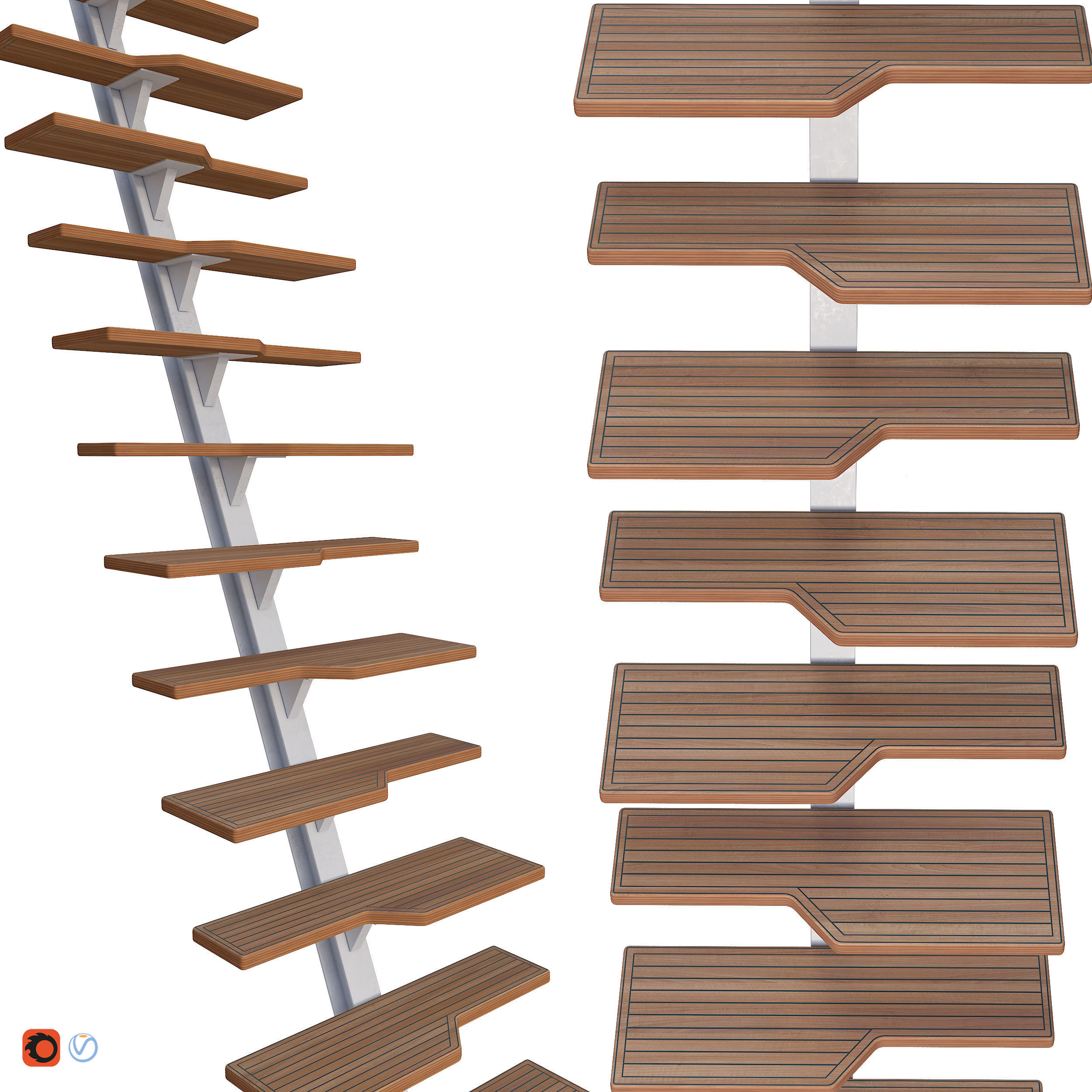 Stairs Yacht 3D model_1