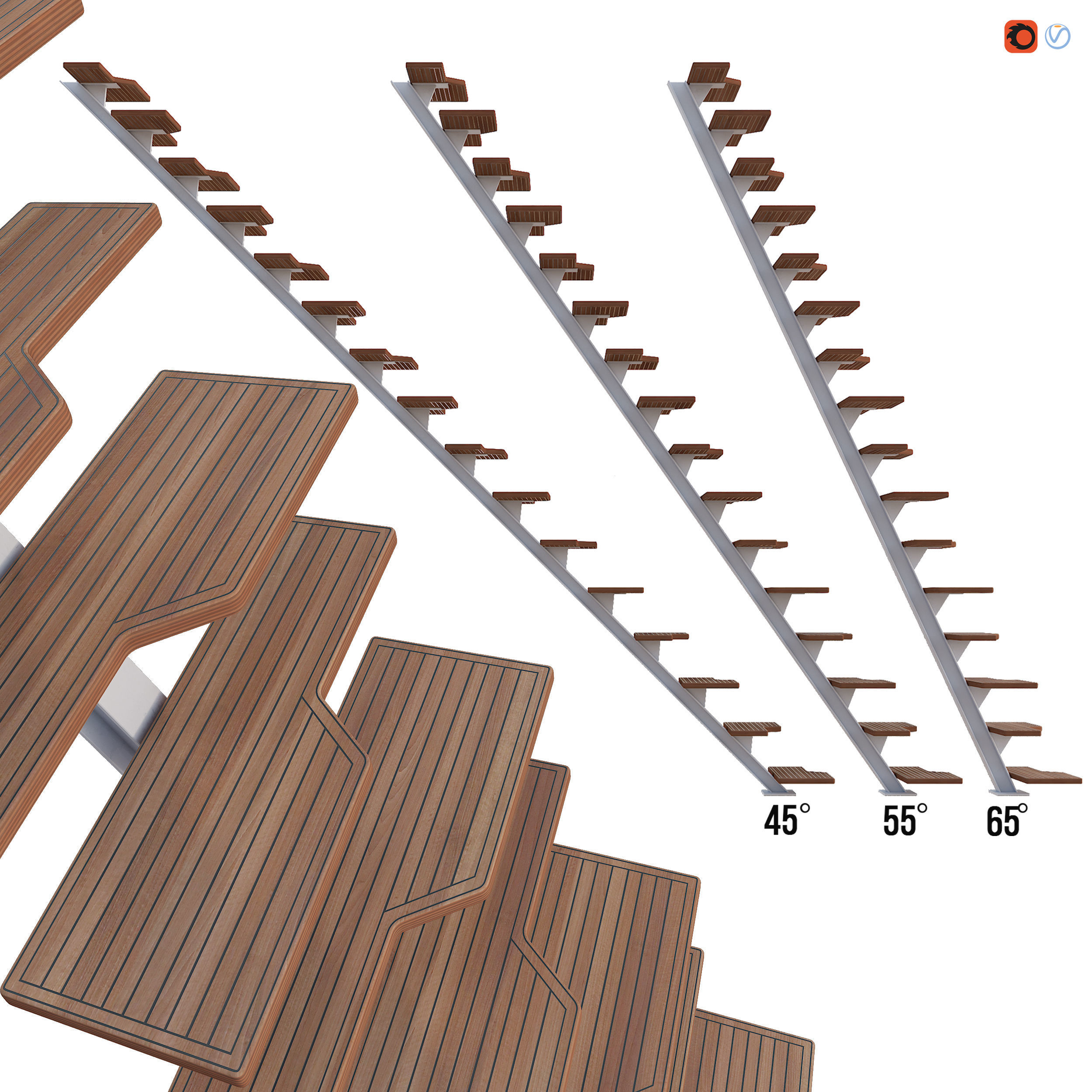Stairs Yacht 3D model_3