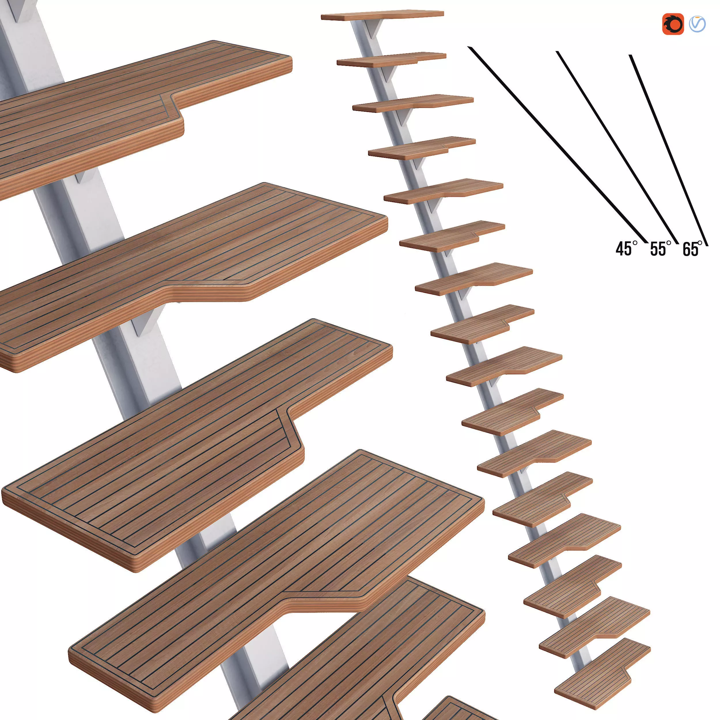 Stairs Yacht 3D model_0