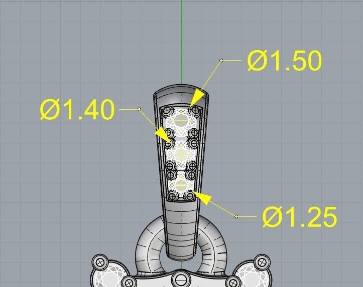 Round Pendant with Brilliants 3D print model_4