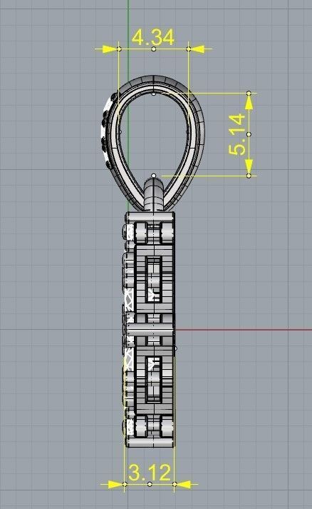 Round Pendant with Brilliants 3D print model_6