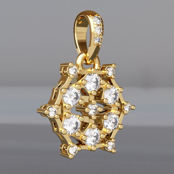 Round Pendant with Brilliants 3D print model_1