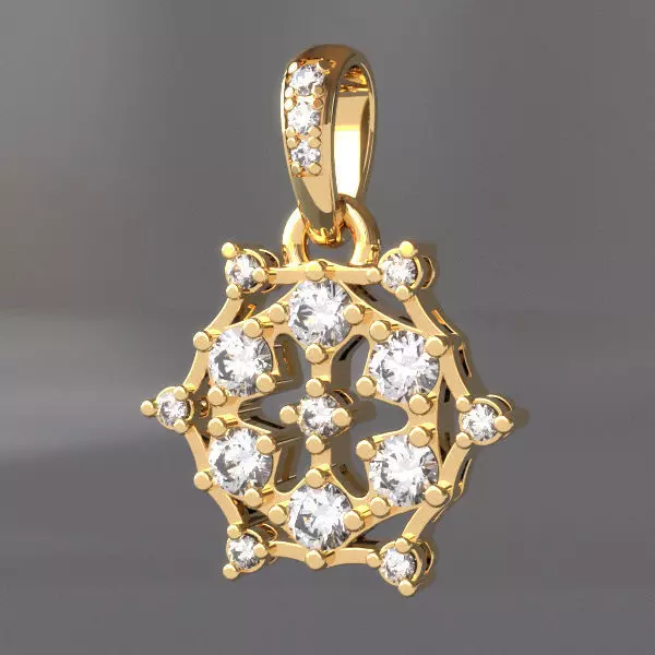 Round Pendant with Brilliants 3D print model_0