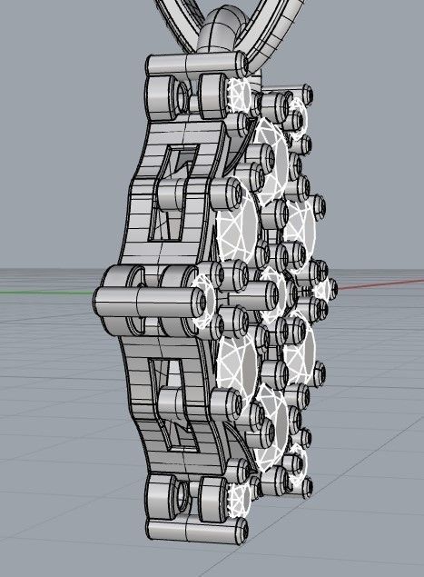 Round Pendant with Brilliants 3D print model_8