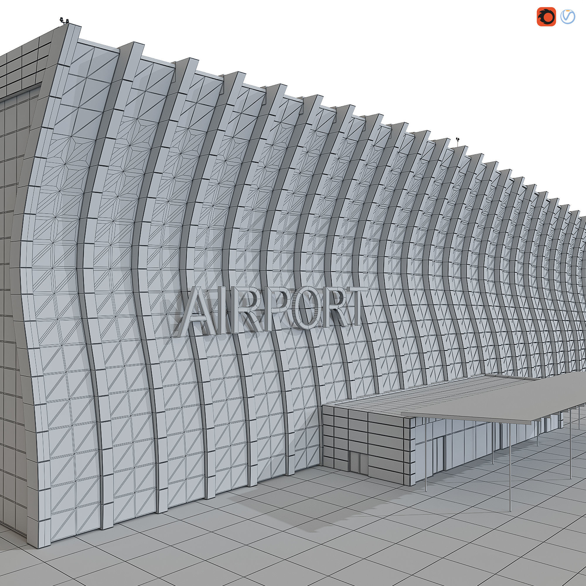 Airport Building 3D model_2